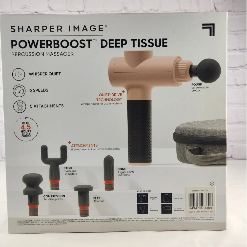 Sharper Image Power Boost Pro Deep Tissue Massager Pink Handheld  New!